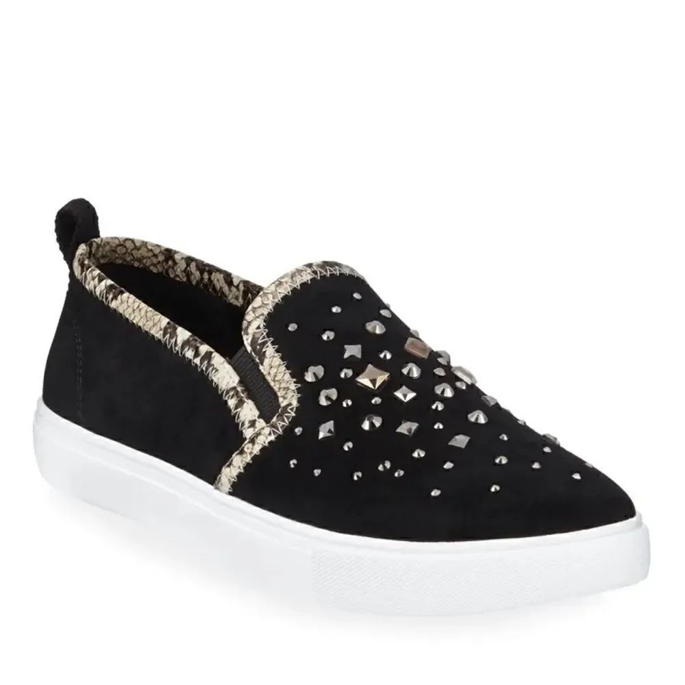 Donald Pliner Sanya Beaded Suede Slip-on Sneakers 10